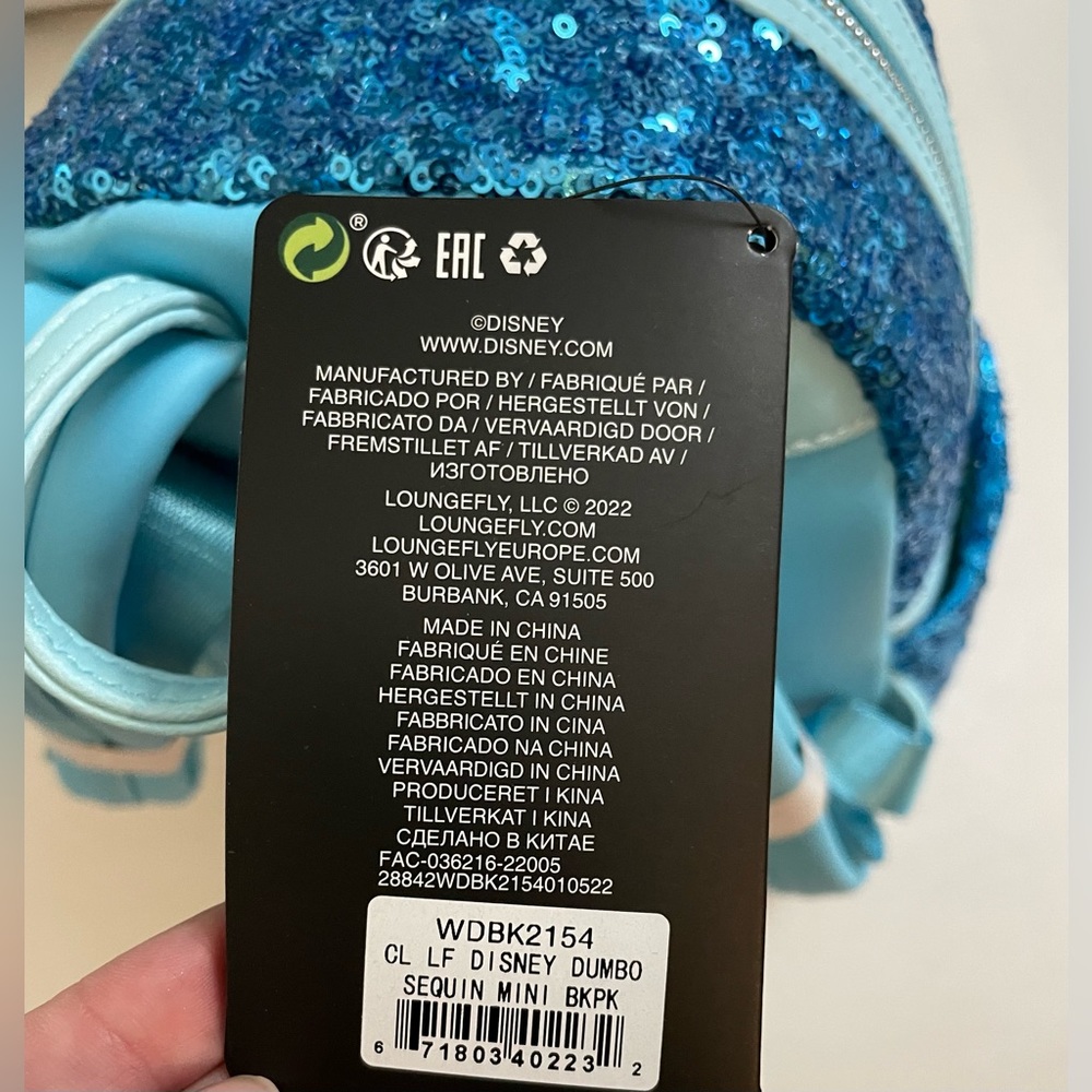 NWT! Disney Loungefly Dumbo Sequin Mini Backpack - Picture 14 of 15
